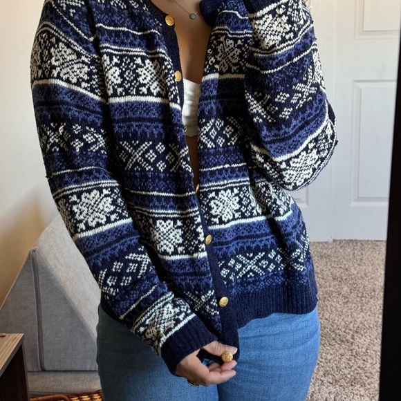 VINTAGE Chenille Cardigan with gold buttons - Picture 4 of 10